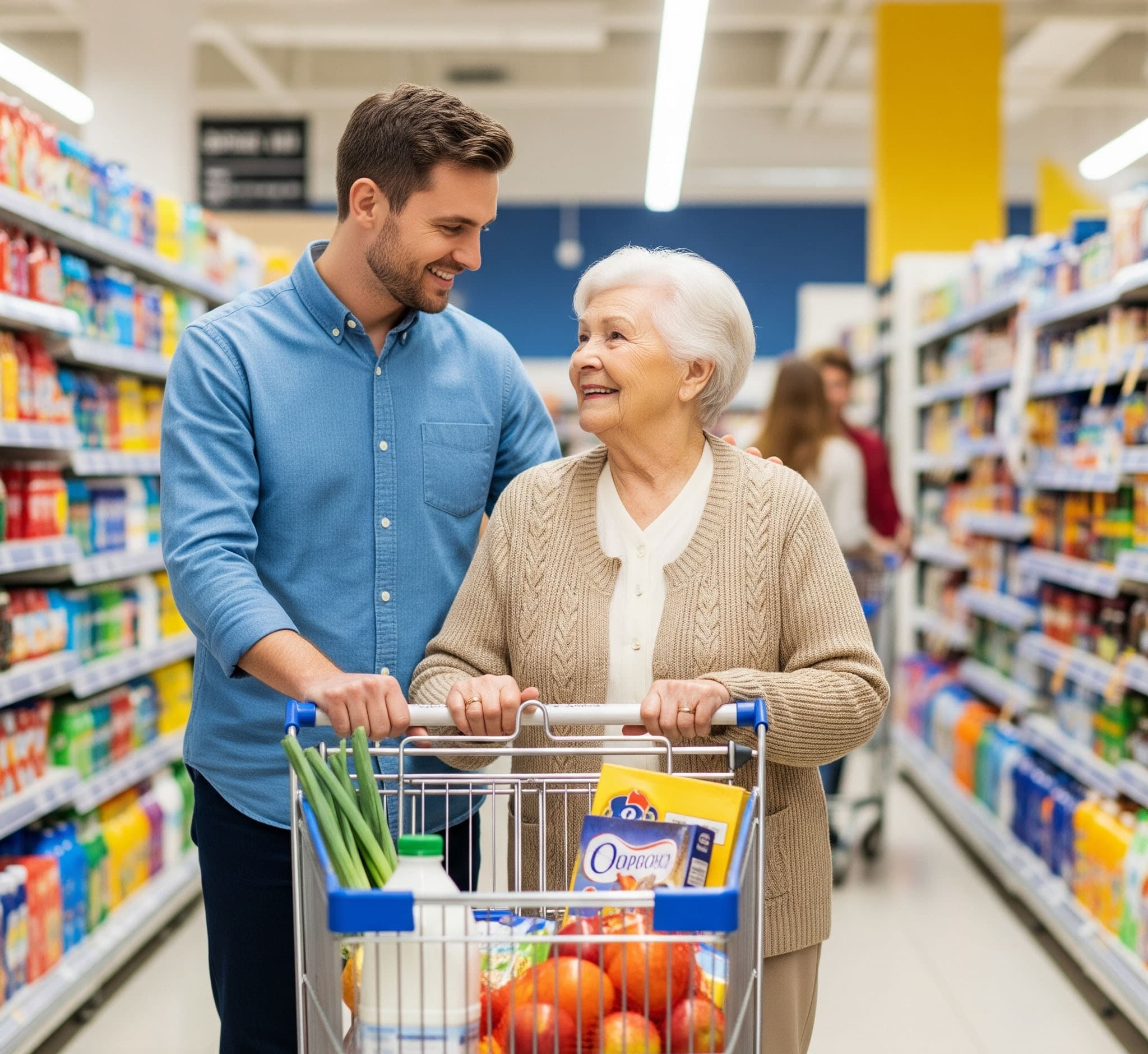 Golden Oak Services assisting with errands like grocery shopping